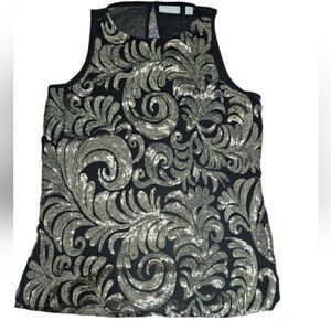 New York And Company Gold Sequin Tank XS
